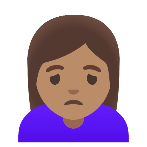 Woman Frowning Medium Skin Tone Emoji from Noto Emojis Set