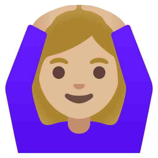 Woman Gesturing Ok Medium Light Skin Tone Emoji from Noto Emojis Set
