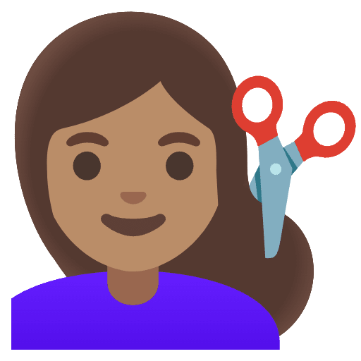 Woman Getting Haircut Medium Skin Tone Emoji from Noto Emoji Set