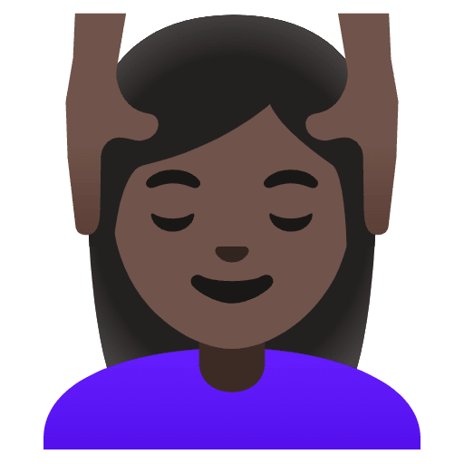Woman Getting Massage Dark Skin Tone Element from Noto Emojis Set