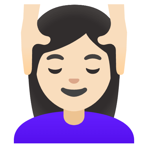 Woman Getting Massage Light Skin Tone Element from Noto Emojis Set