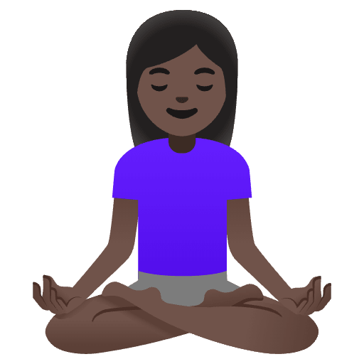 Woman In Lotus Position Dark Skin Tone Element from Noto Emojis Set