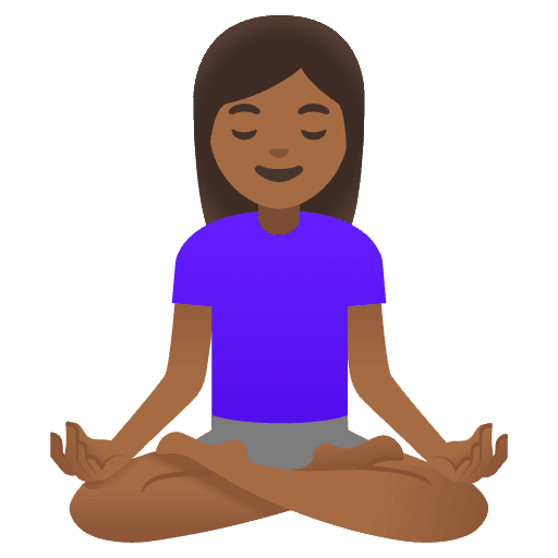 Woman In Lotus Position Medium Dark Skin Tone Emoji from Noto Emojis Set