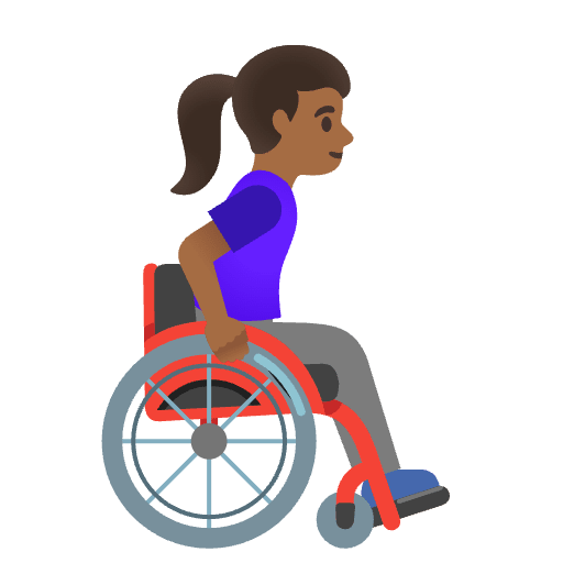 Woman In Manual Wheelchair Facing Right Medium Dark Skin Tone Emoji from Noto Emojis Set