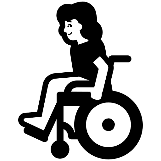 Woman In Manual Wheelchair High Contrast Default Emoji from Fluent Emoji High Contrast Set