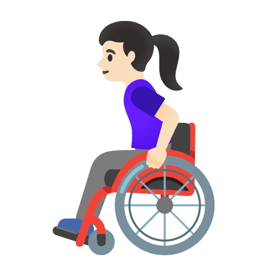 Woman In Manual Wheelchair Light Skin Tone Emoji from Noto Emojis Set