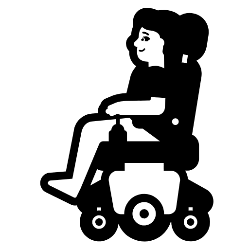 Woman In Motorized Wheelchair High Contrast Default Element from Fluent Emoji High Contrast Set