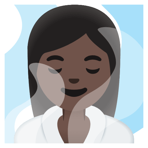 Woman In Steamy Room Dark Skin Tone Element from Noto Emojis Set