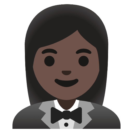 Woman In Tuxedo Dark Skin Tone Emoji from Noto Emoji Set