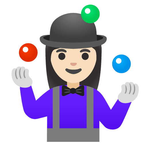 Woman Juggling Light Skin Tone Emoji from Noto Emoji Set