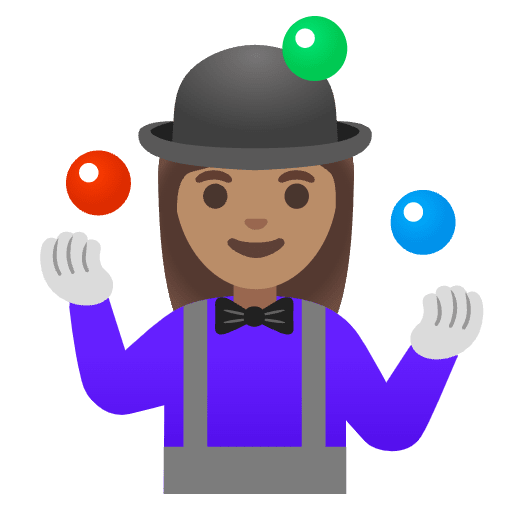 Woman Juggling Medium Skin Tone Emoji from Noto Emoji Set