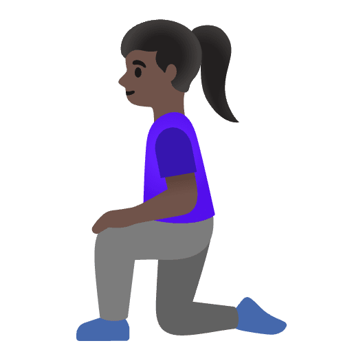 Woman Kneeling Dark Skin Tone Emoji from Noto Emojis Set
