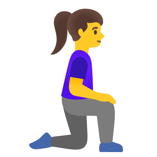 Woman Kneeling Facing Right Emoji from Noto Emojis Set