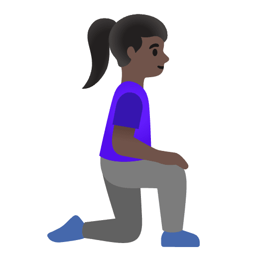Woman Kneeling Facing Right Dark Skin Tone Emoji from Noto Emojis Set