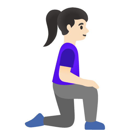 Woman Kneeling Facing Right Light Skin Tone Emoji from Noto Emojis Set