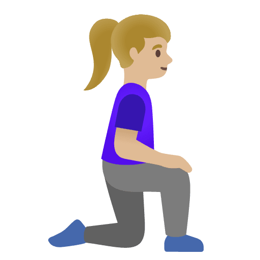 Woman Kneeling Facing Right Medium Light Skin Tone Emoji from Noto Emojis Set