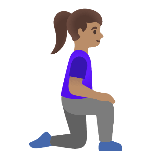 Woman Kneeling Facing Right Medium Skin Tone Emoji from Noto Emojis Set