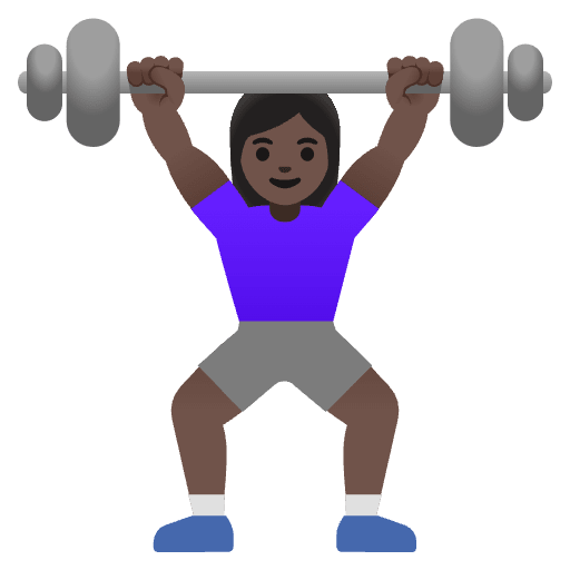 Woman Lifting Weights Dark Skin Tone Emoji from Noto Emojis Set