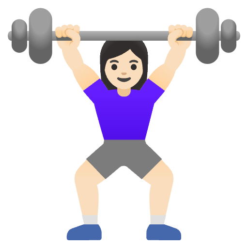 Woman Lifting Weights Light Skin Tone Emoji from Noto Emojis Set