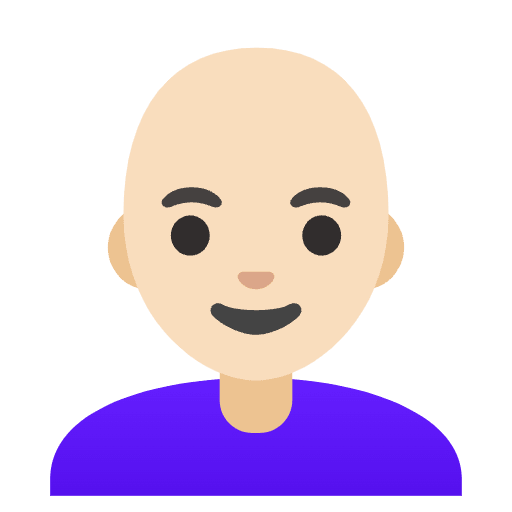 Woman Light Skin Tone Bald Emoji from Noto Emojis Set
