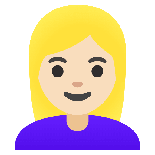 Woman Light Skin Tone Blond Hair Element from Noto Emojis Set