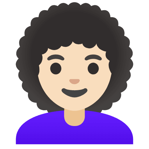 Woman Light Skin Tone Curly Hair Element from Noto Emojis Set