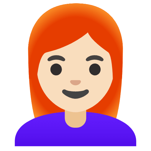 Woman Light Skin Tone Red Hair Element from Noto Emojis Set