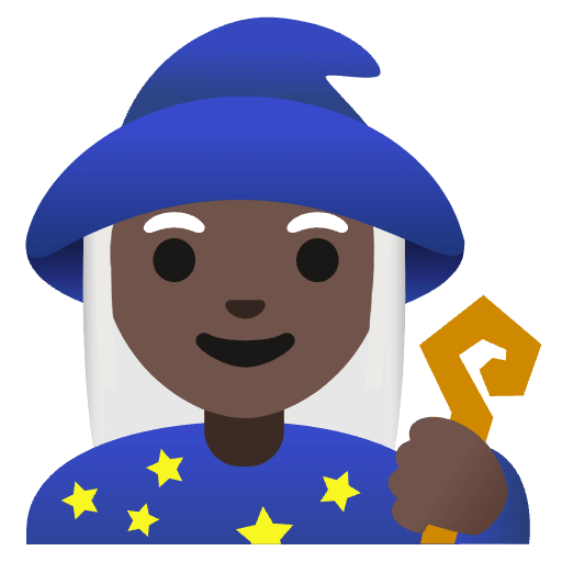 Woman Mage Dark Skin Tone Element from Noto Emojis Set
