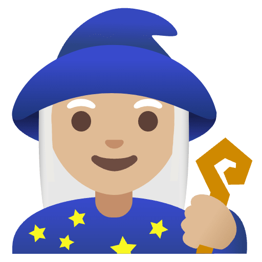 Woman Mage Medium Light Skin Tone Emoji from Noto Emojis Set
