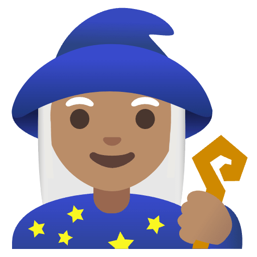Woman Mage Medium Skin Tone Element from Noto Emojis Set
