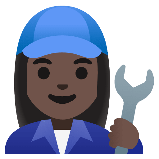 Woman Mechanic Dark Skin Tone Element from Noto Emojis Set