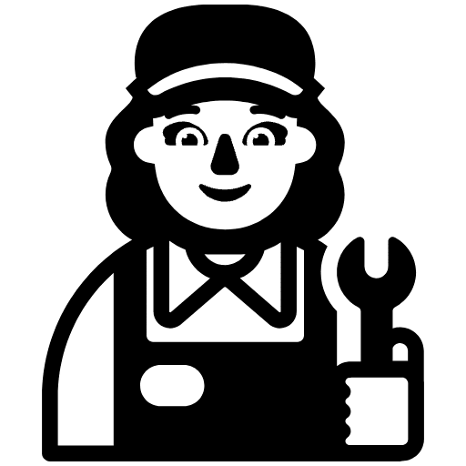 Woman Mechanic High Contrast Default Emoji from Fluent Emoji High Contrast Set