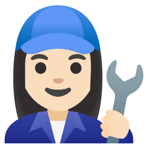 Woman Mechanic Light Skin Tone Element from Noto Emojis Set