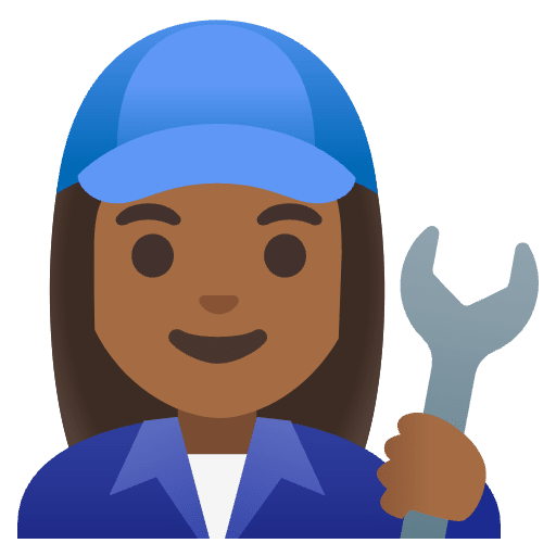 Woman Mechanic Medium Dark Skin Tone Emoji from Noto Emojis Set