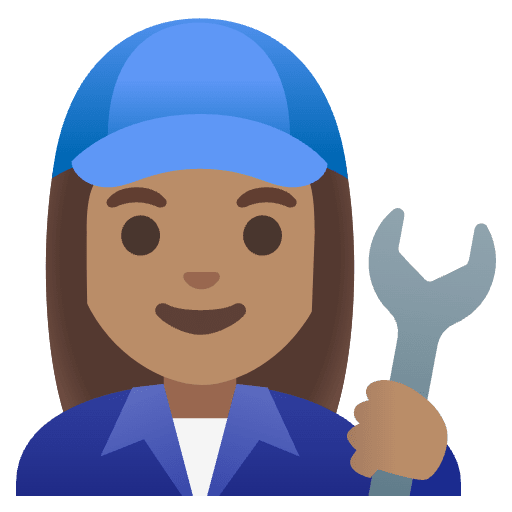 Woman Mechanic Medium Skin Tone Emoji from Noto Emojis Set