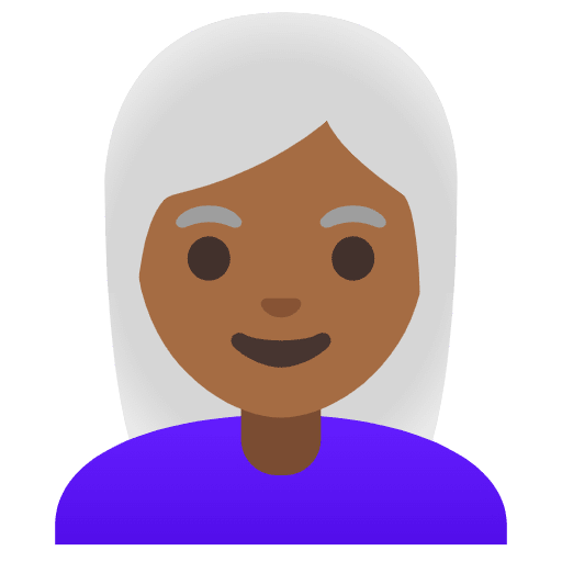 Woman Medium Dark Skin Tone White Hair Element from Noto Emojis Set