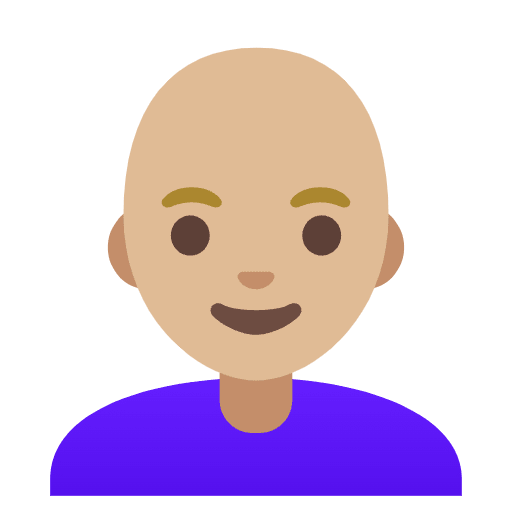 Woman Medium Light Skin Tone Bald Emoji from Noto Emojis Set