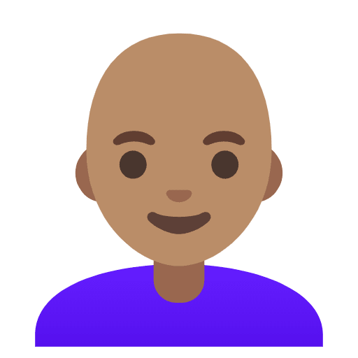 Woman Medium Skin Tone Bald Emoji from Noto Emojis Set
