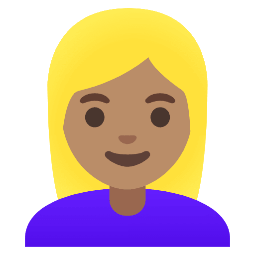 Woman Medium Skin Tone Blond Hair Emoji from Noto Emojis Set