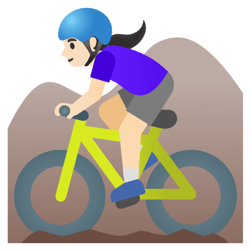 Woman Mountain Biking Light Skin Tone Element from Noto Emojis Set