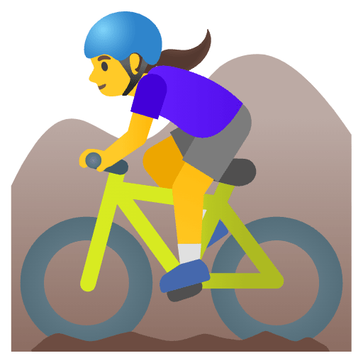 Woman Mountain Biking Element from Noto Emojis Set