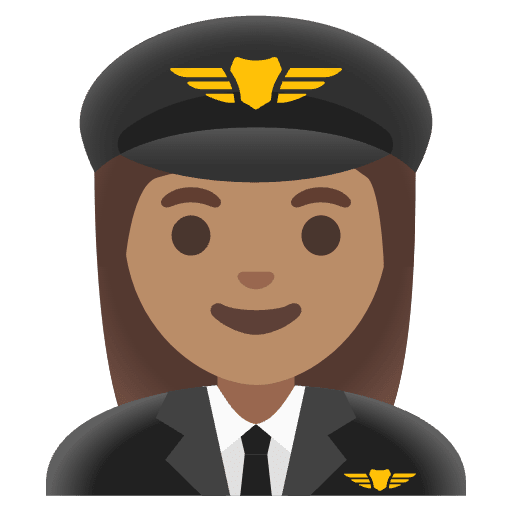 Woman Pilot Medium Skin Tone Emoji from Noto Emojis Set
