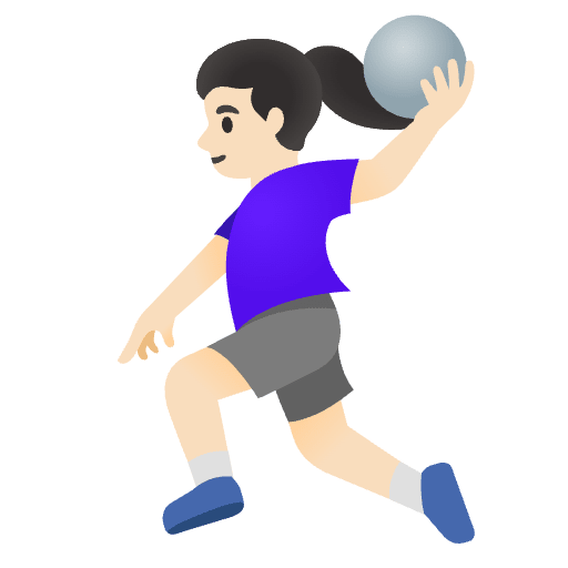 Woman Playing Handball Light Skin Tone Emoji from Noto Emojis Set