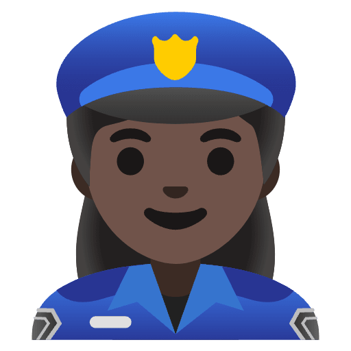 Woman Police Officer Dark Skin Tone Emoji from Noto Emoji Set