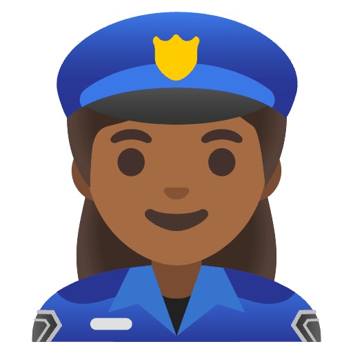 Woman Police Officer Medium Dark Skin Tone Emoji from Noto Emoji Set
