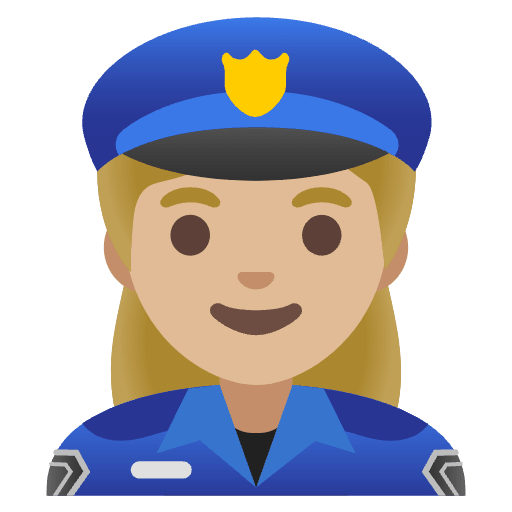 Woman Police Officer Medium Light Skin Tone Emoji from Noto Emoji Set