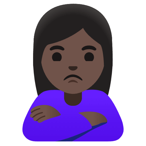 Woman Pouting Dark Skin Tone Emoji from Noto Emojis Set