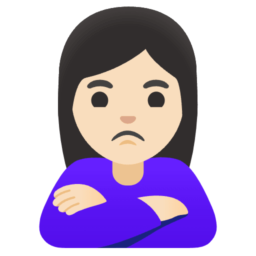 Woman Pouting Light Skin Tone Element from Noto Emojis Set