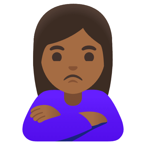 Woman Pouting Medium Dark Skin Tone Emoji from Noto Emojis Set