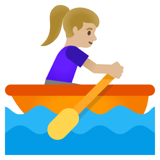 Woman Rowing Boat Medium Light Skin Tone Element from Noto Emojis Set